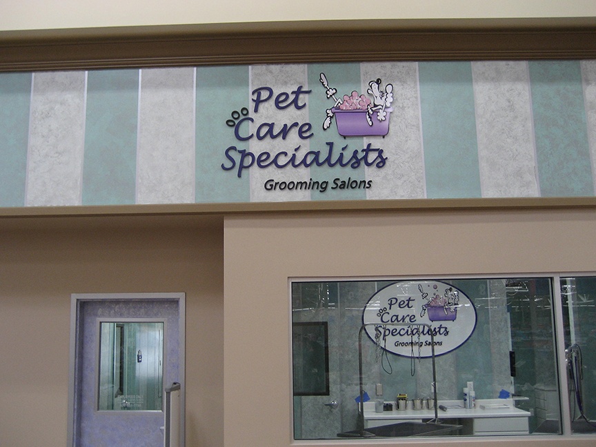 Faux finishes on pet groomers shop